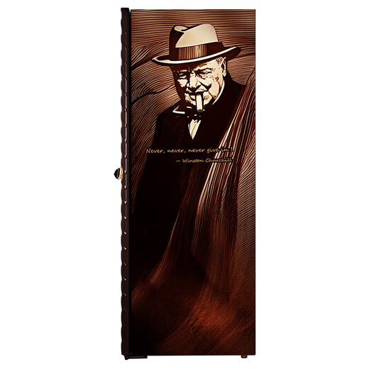 Afidano cigar cabinet constant temperature and humidity control eggplant mute variable frequency compressor with fingerprint lock imported cedar box humidifier home office WIFI remote large capacity Churchill limited edition 376L