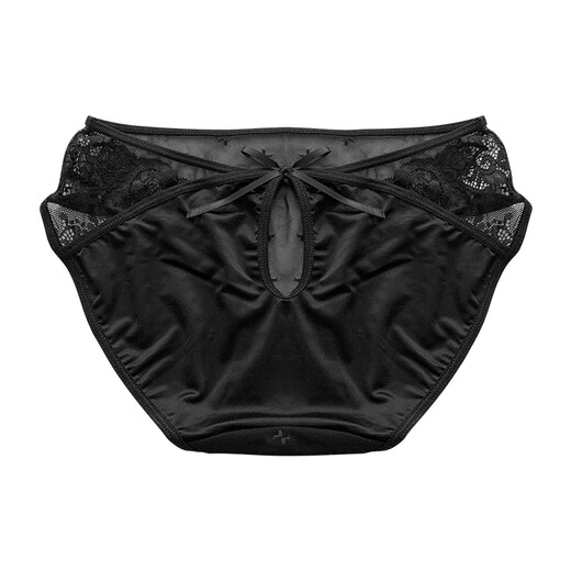 Universal pampering sweetheart French girl underwear sexy lace comfortable breathable low-waist briefs pure black M