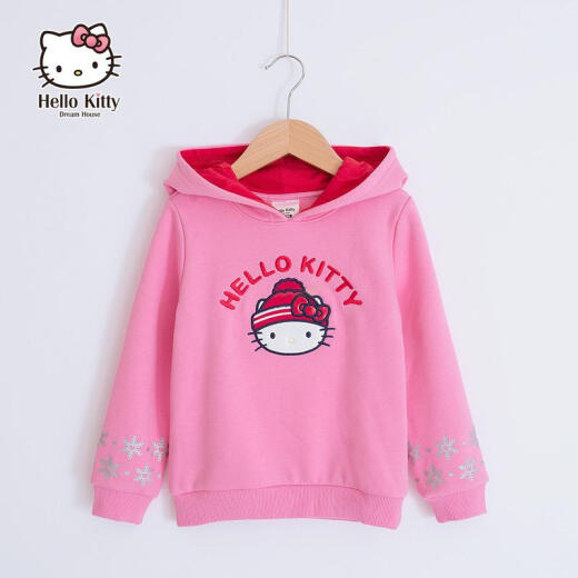 hellokitty children's clothing girls autumn new coat children's sports Korean style trendy sweatshirt peach pink 130cm