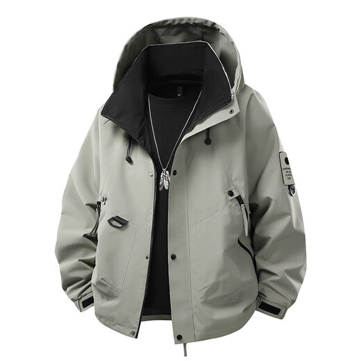 Dances with Wolves 2025 New Jacket Men's Outdoor Work Jacket Couple Single Jacket Cycling Jacket Windproof Mountaineering Jacket 8053 Beige S