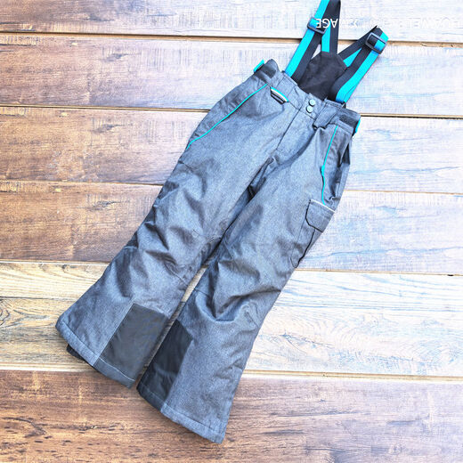 Autumn and winter children and babies outdoor bib ski pants for boys and girls windproof, waterproof and warm assault cotton pants trade sky blue 40 2T suitable for heights around 90