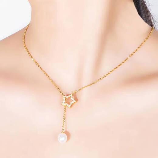 Shijanu s925 silver shell pearl pendant clavicle chain female Korean temperament fashion rose gold choker choker necklace rose gold necklace