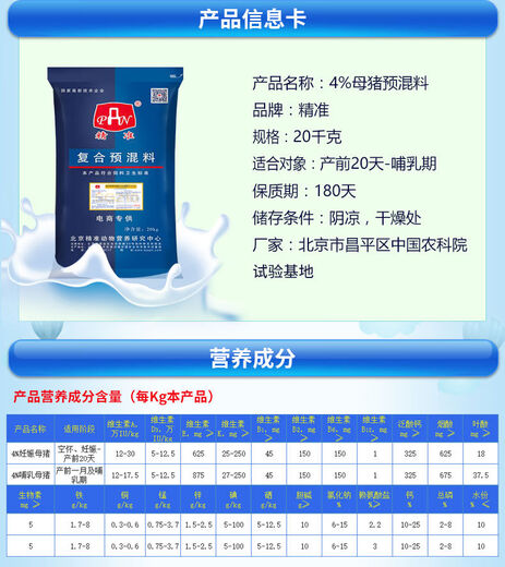 Precise new formula pig feed 4-medium pig premix factory direct sales support customization for fattening pigs and large pigs 4-medium pig premix 40Jin Jin is equal to 0.5 kg