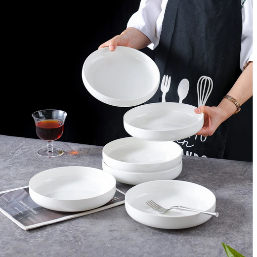 Huaiyi Porcelain HUAIYI2026 Ginkgo Leaf Nest Plate Ceramic Tableware High-Looking Large Rice Plate Home Plate Wedding Gift Spring Warm Flowers Blooming 8.5-inch Nest Plate 4