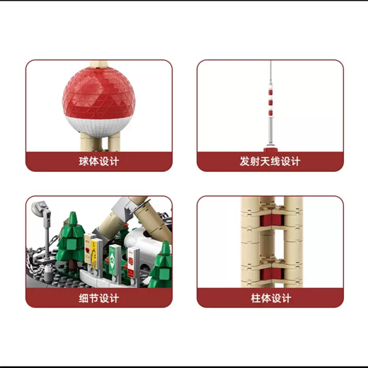 Yusenyi Shanghai Oriental Pearl Tower building blocks Chinese architectural mortise and tenon model boys and girls toys gifts suitable for Lego Hangzhou Leifeng Tower (free lamps)