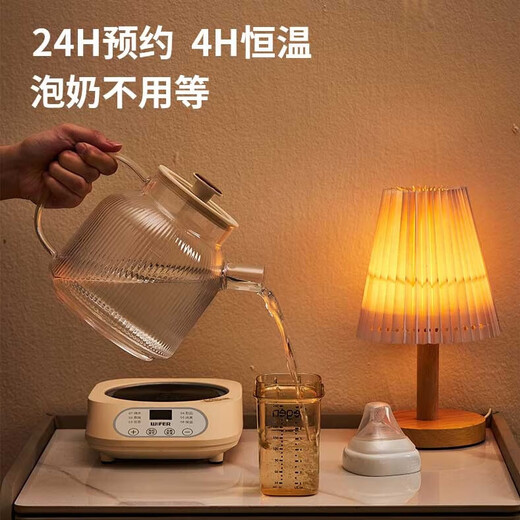 Health kettle, kettle, hot water kettle, constant temperature kettle, health kettle, teapot, teapot, all-in-one machine, fully automatic glass insulation, small household, 500W power, smart reservation + 240 minutes constant temperature, 1.2L