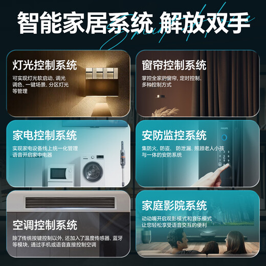 Already connected to the whole house smart electric curtains smart switch flood alarm lighting atmosphere customization service four bedrooms and two living rooms (five-year warranty) Contact customer service for a design and plan for 0 yuan