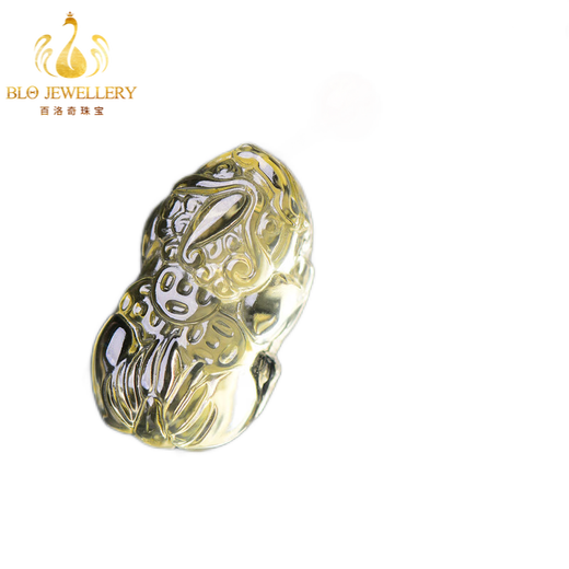 Taijufu Natural Yellow Water Crystal Pixiu Pendant Caiyuan Piqiu Natural Crystal Pendant