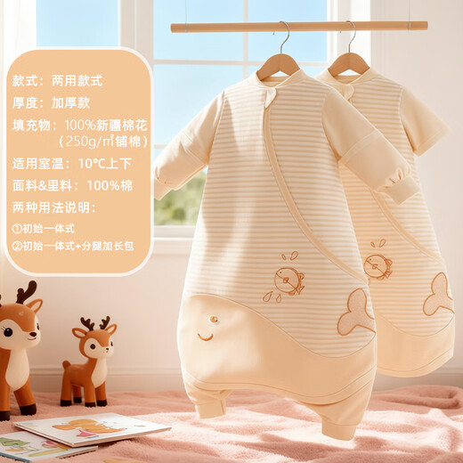 Smile Baby Baby Sleeping Bag Autumn and Winter Style Thickened Cotton Liner Small Month-old Pure Cotton Children's Anti-Kick Quilt Baby Sleeping Bag Spring and Autumn Style Dual-Purpose Thickened Style 100% Cotton Liner Net Length 90cm (You can buy it if you are about 80cm tall, and the extension bag can be used up to 3-5 years old)