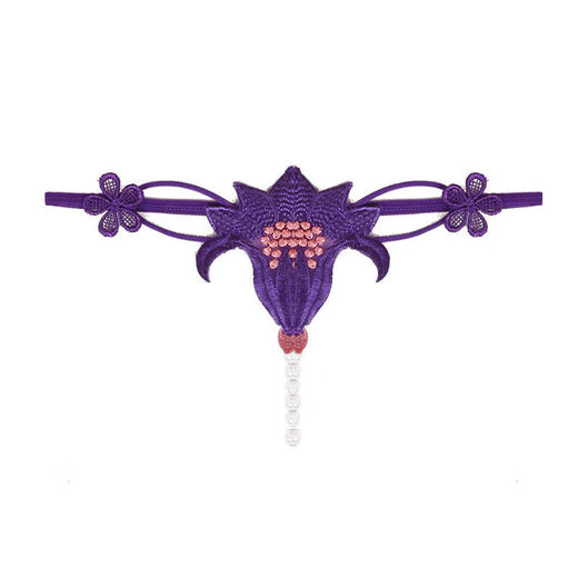 Universal sexy underwear open crotch thong with oversized pearls vaginal massage intercourse shame T-pants L8010Jin Jin equal to 0.5kg 115 black white