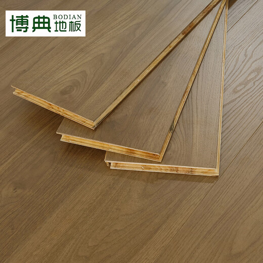 Bodian ENF-Qualität, umweltfreundlicher neuer dreischichtiger Massivholz-Verbundboden, wasserdichter und verschleißfester geothermischer Fußbodenheizungskern, dreischichtiger Holzboden ENFBT96009, 15 mm dick