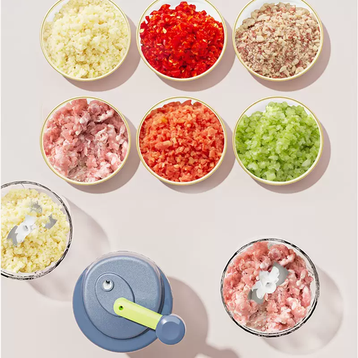 Yusenyi garlic artifact garlic grinder manual garlic pounding garlic grinding garlic cutting garlic garlic grinder garlic ginger garlic grinder gray 3 blades 500ml