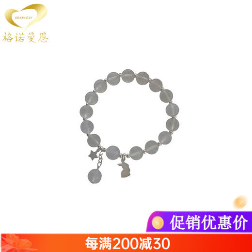 GONMCEAN Sri Lanka Cream Blue Moonstone Bracelet Women's Crystal Buddha Bead Bracelet Silver Jewelry Gift Beads 8mm