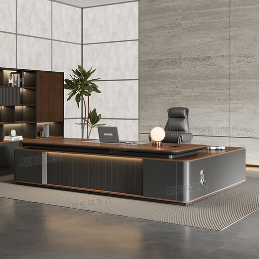 Light luxury boss desk, modern and simple paint desk, president desk, office manager desk and chair combination, 1.6m single cabinet boss desk, ordinary desktop