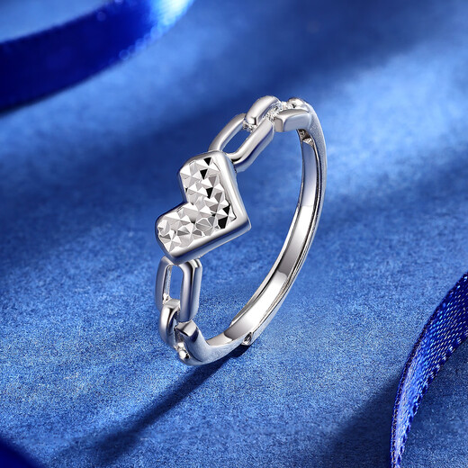 Wanfulong PT950 Platinum Platinum Ring Love Birthday Women's Model Live Mouth Men's Gift for Girlfriend Couples Can Be Customized Platinum PT950 Women's Model 2.96g (can be flexibly adjusted in size)