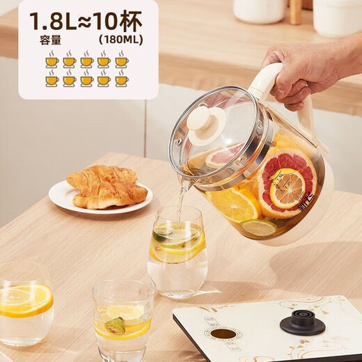 Xinfei health kettle, kettle, hot water kettle, thermostatic kettle, health kettle, teapot, teapot, teapot all-in-one, fully automatic glass insulation, small household five-ring temperature control health kettle, 10-function model, 1.8L, standard version, no accessories