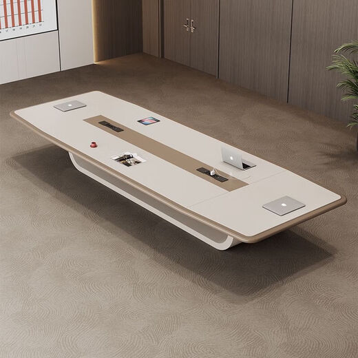 会议桌长桌简约现代烤漆家具办公室大型开会洽谈长条桌椅组合 2.2米*1.2会议桌(不含椅子) A款会议桌