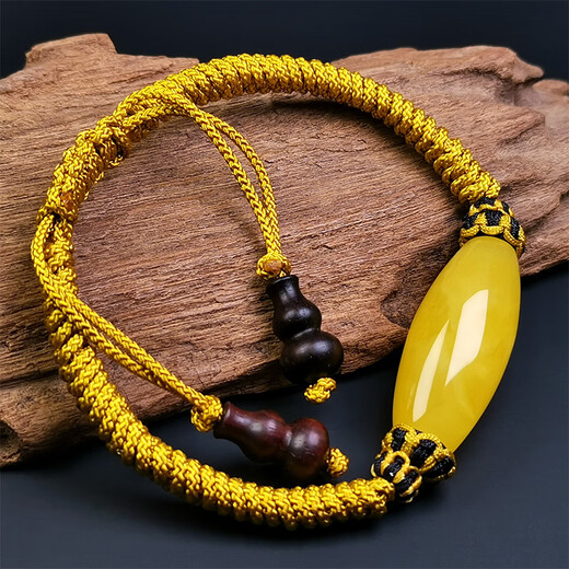 Amber style, one thing, one picture, one certificate, beeswax bracelet, bucket beads, single bead, bracelet braided rope, natural amber, Russian material, chicken fat yellow, bracelet 4.13g, 13.5*32mm