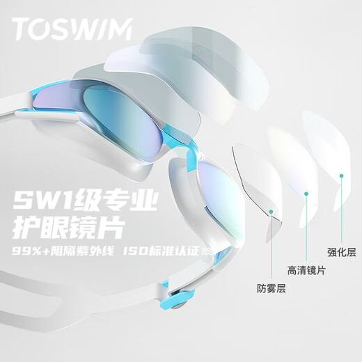 TOSWIM large-frame swimming goggles for men and women, universal waterproof and anti-fog high-definition swimming goggles, Dreamland in Wonderland