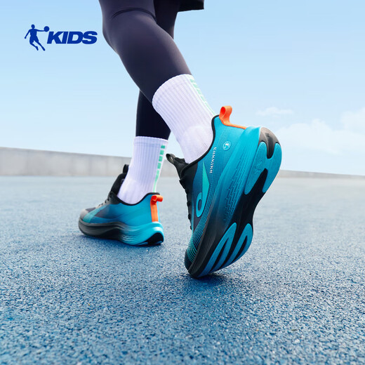 Jordan men's running shoes, children's spring and autumn lightweight 3.0 cushioning technology sports shoes, black/blue 35