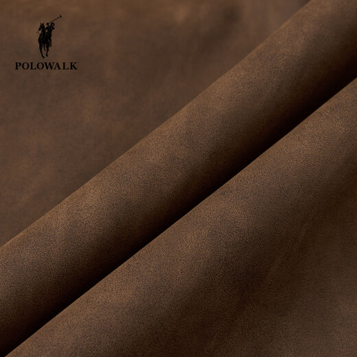 POLOWALK men's leather jacket 2025 winter new men's retro style simple stand-up collar plus velvet leather jacket brown coffee M