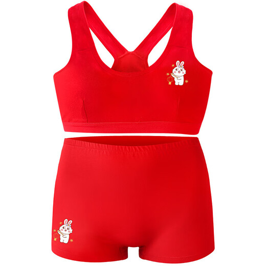 
Siqi Lafei Year of the Rabbit Year of the Rabbit Girls' Underwear Development Vest Children's Big Red Underwear Set Middle-aged Students' Underwear Lantern Rabbit 6172+5134 170cm(85A)