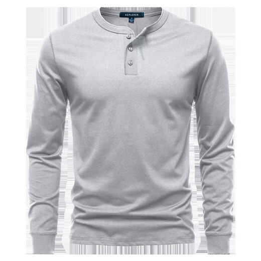 ANTCITY 202025 Spring and Autumn New Men's Henley Long Sleeve Classic Retro Style Versatile Top Simple and Comfortable White S Weight 90~120Jin Jin equals 0.5 kg