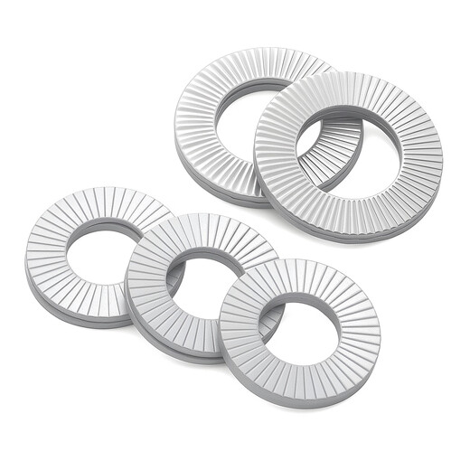 Jinggong double stack self-locking anti-loosening washer 304 stainless steel/Dacromet double-sided toothed locking washer DIN25201 M16 Dacromet (5 pairs)