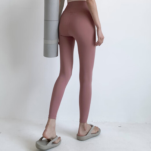 Weightlifting women's outer wear quick-drying yoga pants high-waisted hip-raising high-elastic Pilates fitness pants training sports pants light brown M