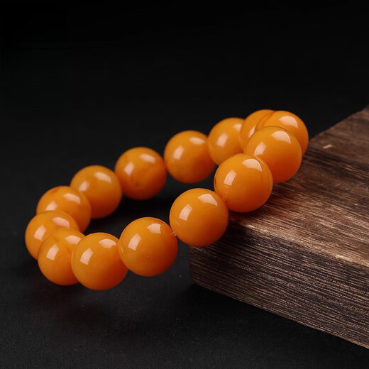 Fat Donglai's same style beeswax bracelet for men, natural men's and women's, Russian material, Baltic chicken oil yellow bracelet, new style 16mm chicken oil yellow old honey bracelet (one item, one certificate)