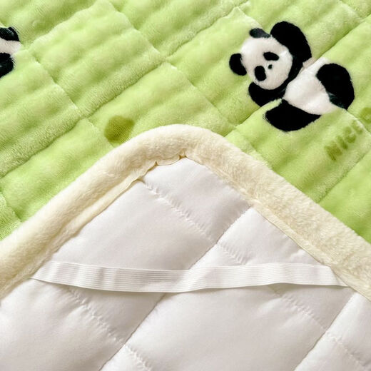 Fantasy thickened rabbit down milk velvet bed cover autumn and winter plus velvet quilted tatami plus velvet sheets baby velvet bed blanket mattress Forest Panda-Bubble Rabbit Velvet bed sheet style bed cover single piece-120x200cm encrypted warm velvet thermal storage constant temperature