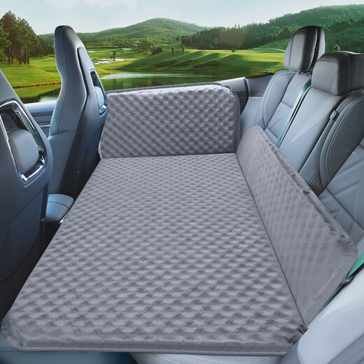 Shiqi Car Rear Sleeping Mat Car Travel Folding Bed Car Back Seat Children's Car Sleeping Artifact New Upgraded Model Elegant Gray - Suede + Support Pillows*2+Pillows*2+Charging