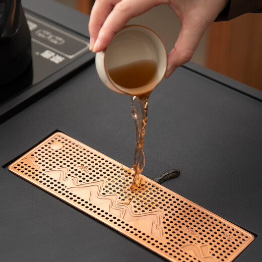 Wujin stone tea tray, household complete set of tea sets, office kung fu tea set, complete set of tea Haitai teapot and tea cup, Guanshan Electric tea tray + Ru kiln tea set