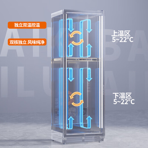 Bai Kailun red wine cabinet constant temperature wine cabinet air-cooled constant temperature moisturizing household wine cabinet large capacity air-cooled frost-free wine Moutai humidity-controlled display cabinet fruit drinks and wine first-level energy efficiency dual temperature | full red wine 420L 1.8 meters large capacity first-level energy efficiency