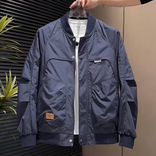 Baseball Jacket Men Spring Autumn Winter New Trendy Brand Workwear Men's American Retro Slim Fit Pilot Jacket Men Khaki XL Recommended Weight 135-150 Jin Jin is equal to 0.5 kg
