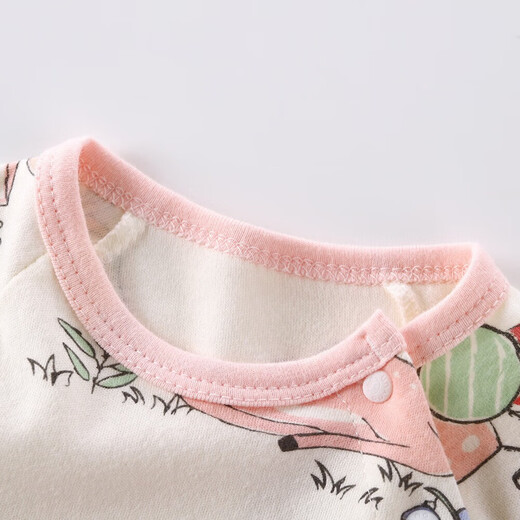 婴儿纯棉长袖连体衣男女宝宝卡通长袖爬爬服新生儿衣服纯棉a类S 连体小鹿S-4 80cm