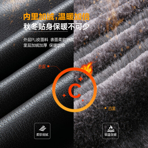 SHANSHAN杉杉皮衣男2025冬季新款加绒加厚保暖休闲百搭男士易打理通勤外套 黑色 XL /180