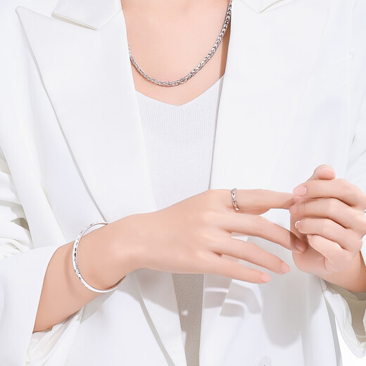 Wanfulong PT950 Platinum Platinum Ring Love Birthday Women's Model Live Mouth Men's Gift for Girlfriend Couples Can Be Customized Platinum PT950 Women's Model 2.96g (can be flexibly adjusted in size)