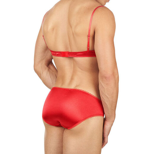 Men's sexy underwear cd transvestite women's cross-dressing bra sexy thong lace suspenders stockings underwear mysterious black single underwear mysterious black S75A90-125Jin Jin equals 0.5 kg 162-174