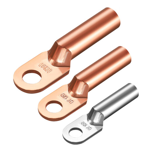 Copper nose copper connector copper wire nose lug 8/10/16/25 square tinned oil-blocking cable terminal copper color_DT-16