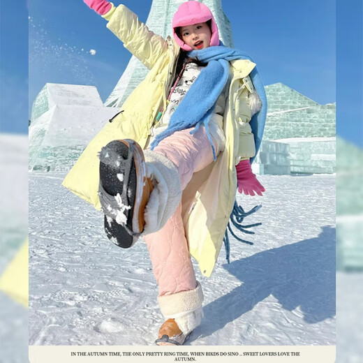 Women's winter new style velvet trousers 2025 down cotton trousers loose slimming outer wear warm trousers thickened trousers white warm plus velvet upgraded model M recommended 96-110Jin Jin equals 0.5 kg