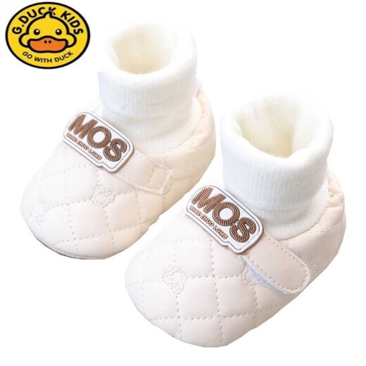 G.duck小黄鸭婴儿鞋秋冬季0到6到12个月新生儿小月龄男女宝宝软胶底加厚