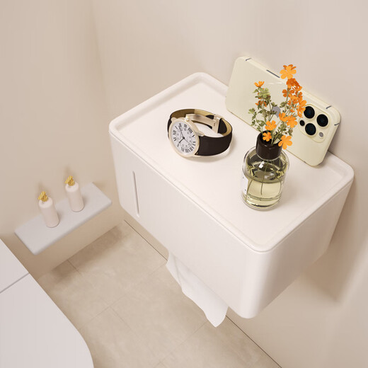 Shantou Lincun punch-free space aluminum tissue box bathroom roll storage rack double-layer tissue box bathroom wall storage rack carefully selected gun gray double-layer tissue box