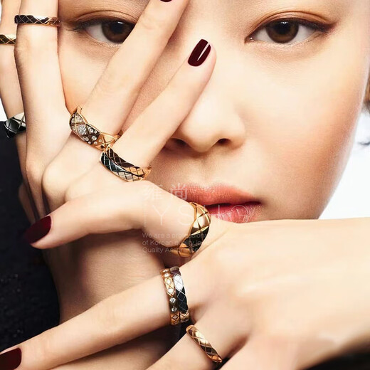 MuurceeR Jennie same style ring Jin Zhini ring tail ring index finger female niche design light luxury exquisite fashion goddess glossy narrow version_5# (gold color) No Specifications