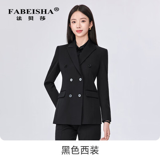 Fabersa high-end business suit for women autumn and winter professional temperament commuting small double-breasted suit jacket for women suit + small pants two-piece set (color can be noted) 3XL