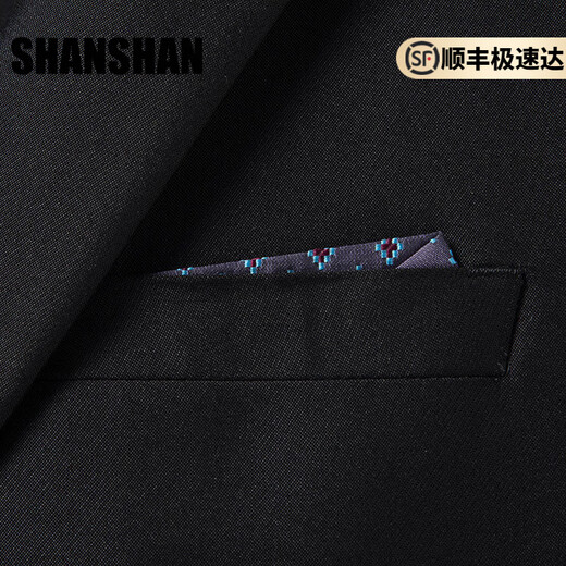 Shanshan (SHANSHAN) light luxury brand 2025 new men's suit suit slim business formal casual suit suit for men black XL 175
