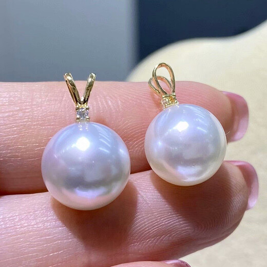 Xuanxian 1011mm perfect round Australian white pearl pendant, versatile and exquisite rabbit head necklace 10, perfect round U pendant without chain