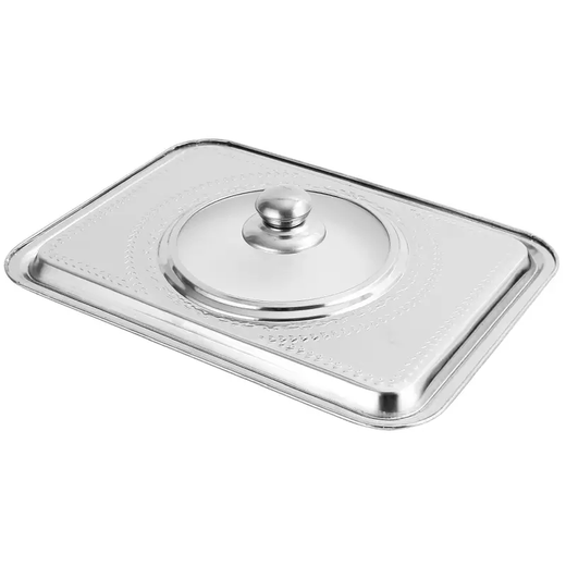 Yusenyi stainless steel lid rectangular tray tray with lid plate square plate lid pot lid grilled fish plate lid square pot 36x27 stainless steel lid