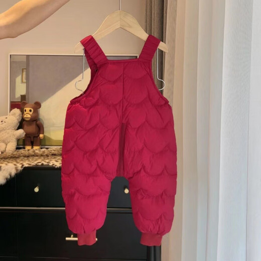 Aigechen baby down overalls new national standard 90 white duck down overalls winter male and female baby jumpsuits baby pull black one size 73