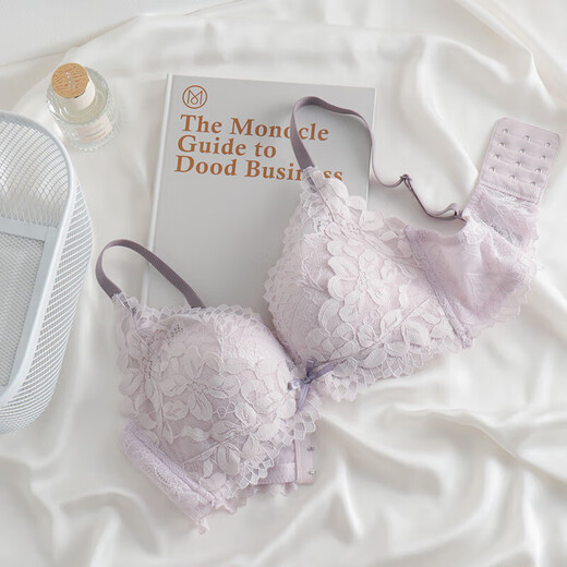 AIMER HOME push-up bra without rims for women, special for flat chest, purple set 70A 32B